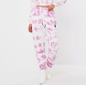 Missguided X Playboy purple tiedye joggers